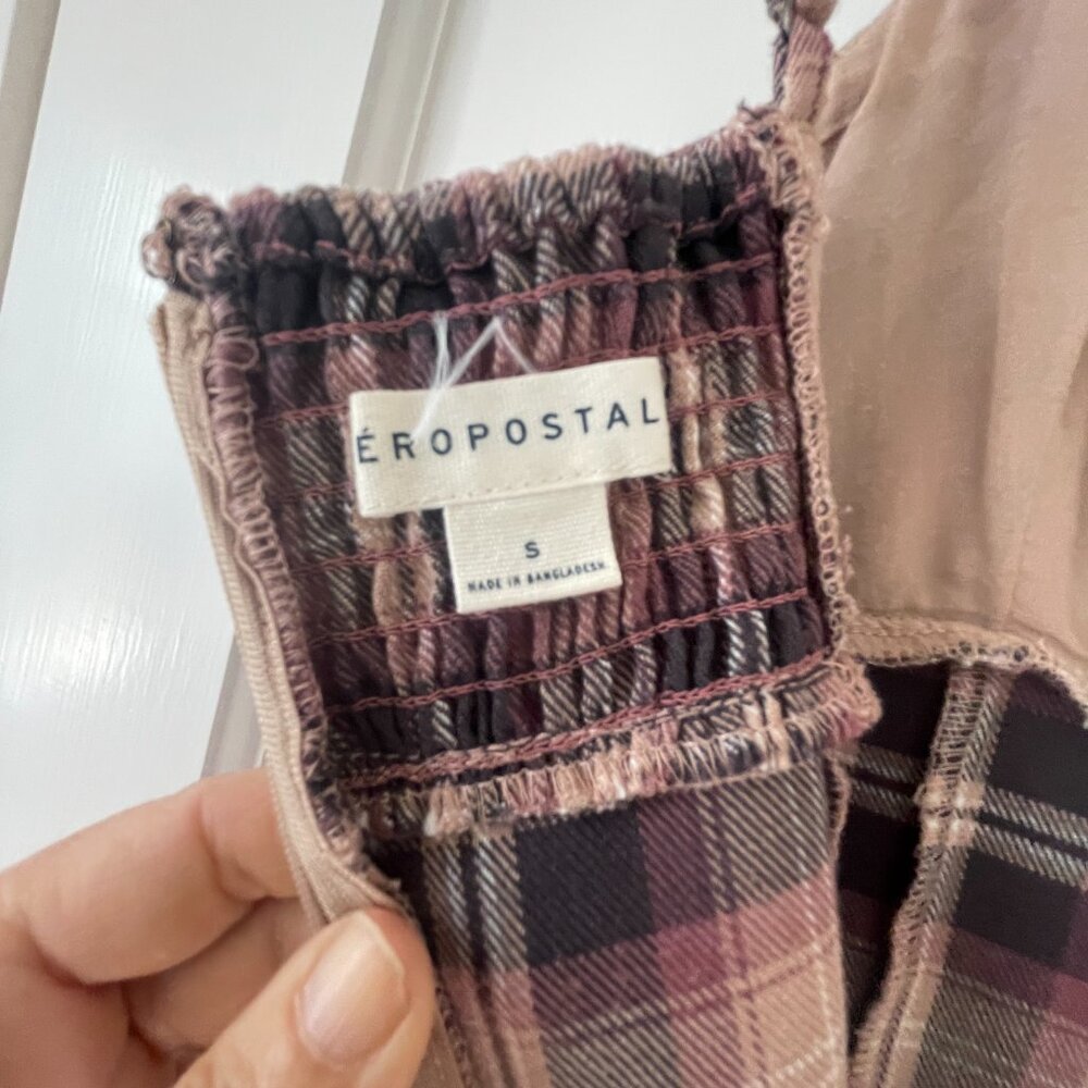 Aeropostale Plaid Scoop-Neck Slim Dress Size Small - Picture 6 of 10